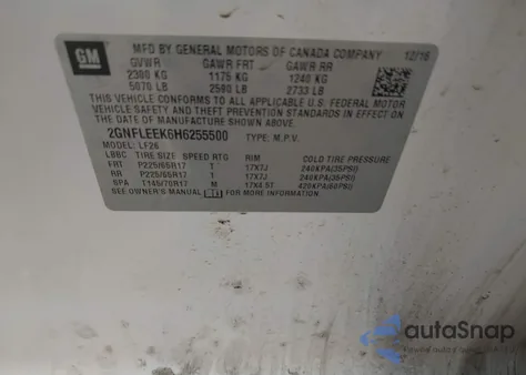 2017 Chevrolet Equinox Ls из США, поврежденный, VIN 2GNFLEEK6H6255500